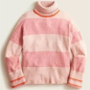 J. Crew Pink and Orange Cowl Neck Sweater NWOT